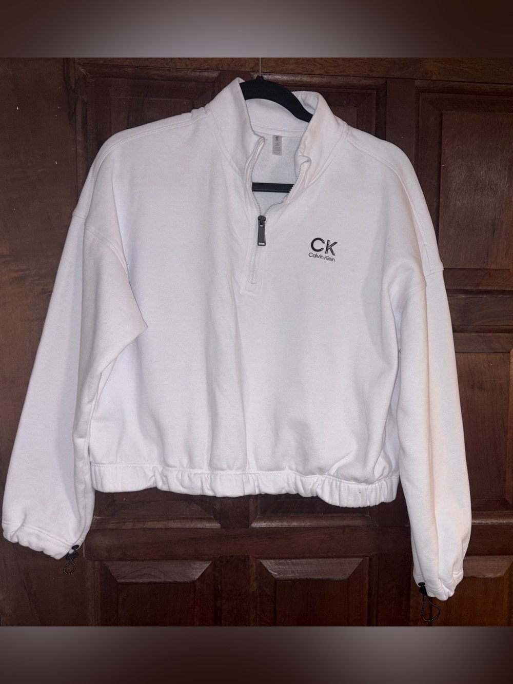 Calvin Klein CK White Quarter Zip Pullover Jacket Size L